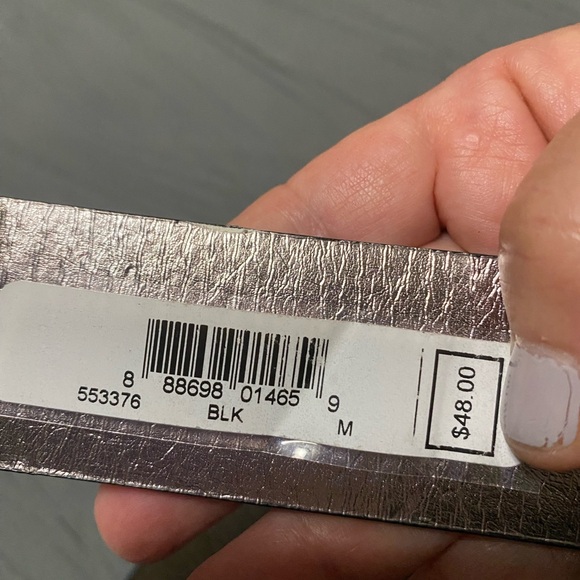 Michael Kors Black Belt with Gold MK Buckle - Picture 2 of 2